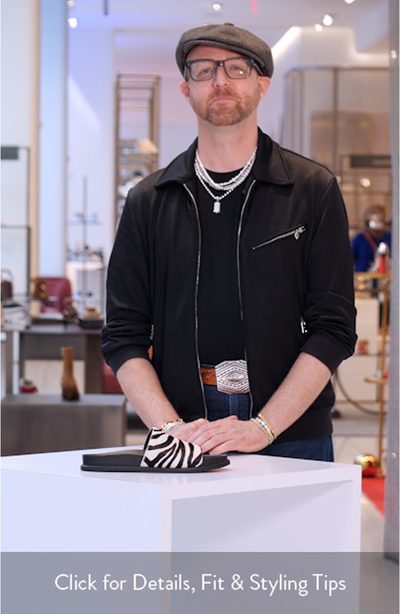 Effie Genuine Calf Hair Slide Sandal, sales video thumbnail