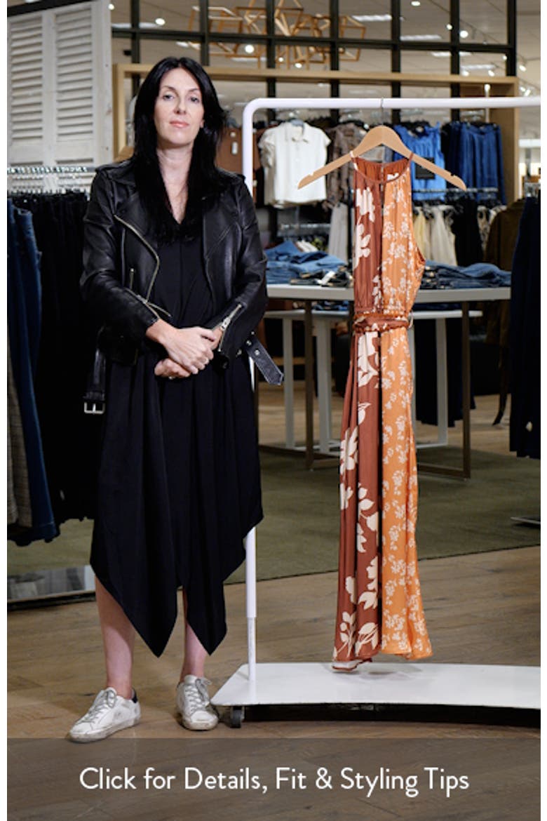 Sandi Two-Tone Mixed Floral Print Satin Dress video