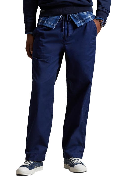 Prepster Pleated Cotton Twill Easy Drawstring Pants