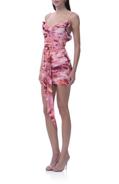 Afrm Mackie Allover Print Minidress In Pink