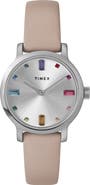 Timex® Transcend Leather Strap Watch, 31mm