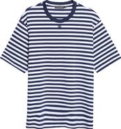 Dolce&Gabbana Embroidered Logo Stripe Stretch Cotton T-Shirt