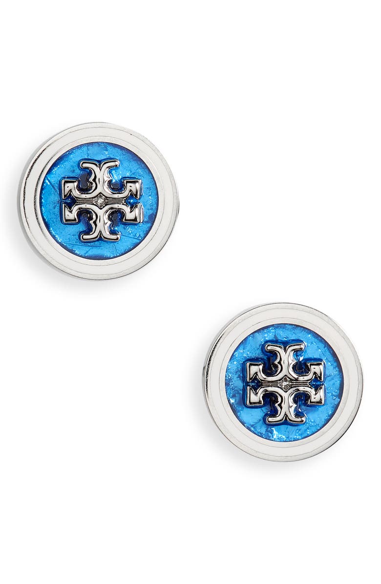 Tory Burch Kira Enamel Circle Stud Earrings, Main, color, 