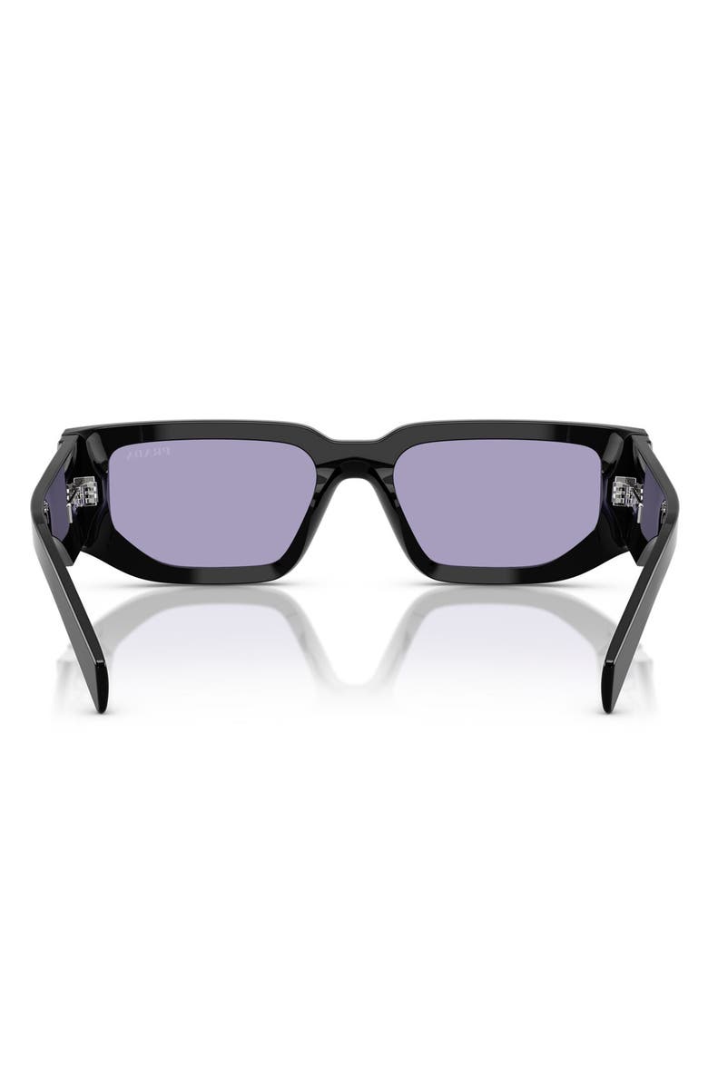Prada 56mm Rectangular Sunglasses, Alternate, color, Black / Violet