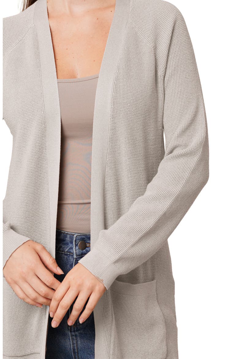 Open Front Pocket Cardigan, Alternate, color, SILVER HEATHER GREY