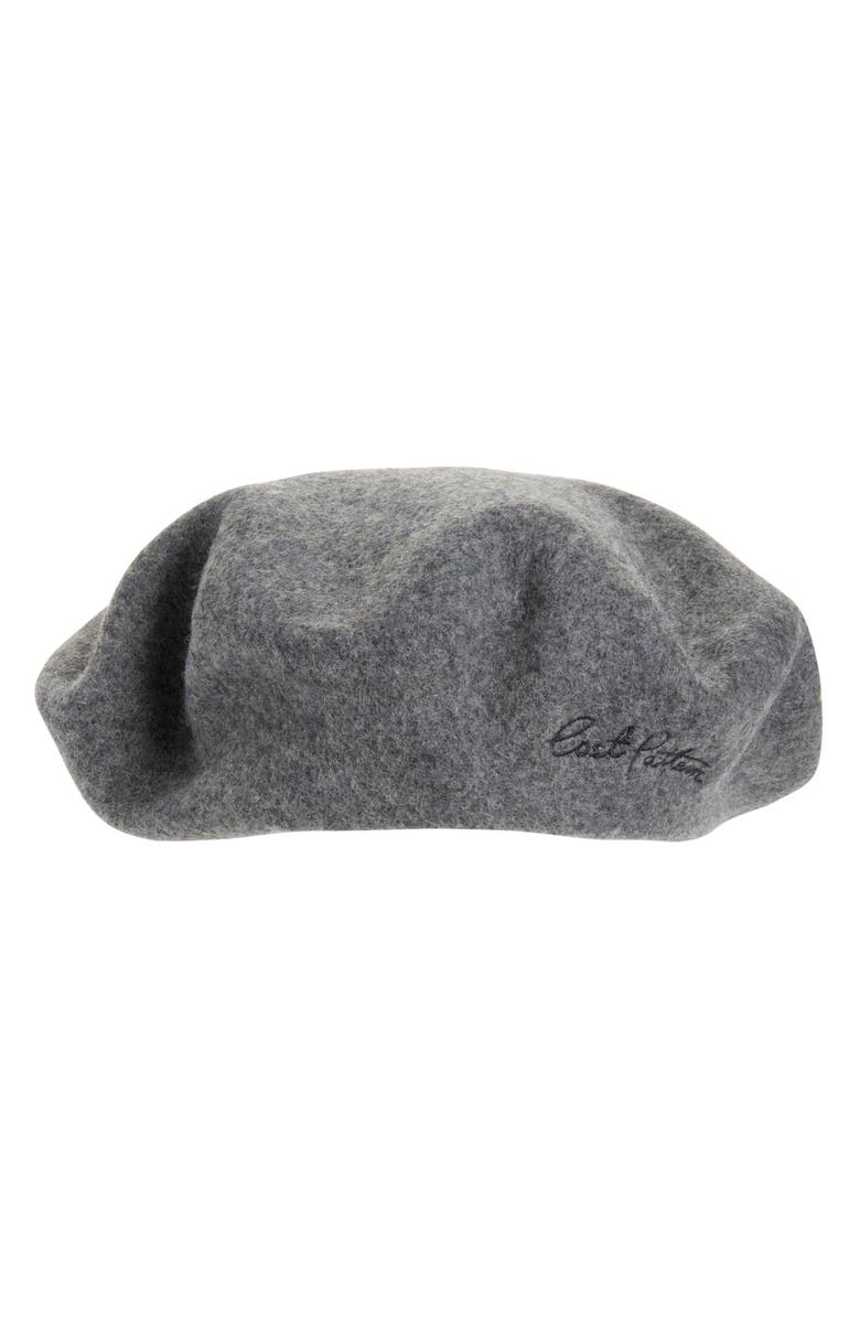 Lost Pattern Bon Chic Wool Blend Beret, Main, color, Grey