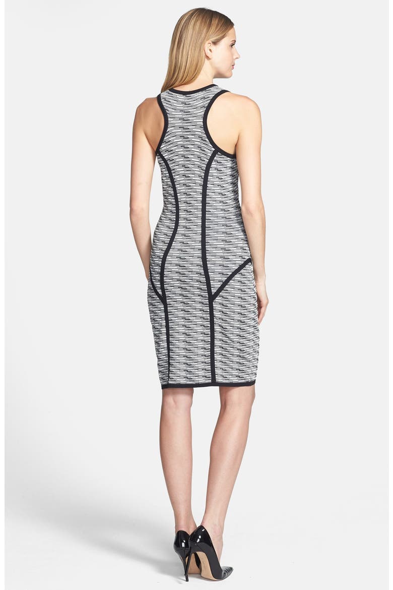 by Andrew Marc Jacquard Sheath Dress, Alternate, color, BLACK/ WHITE