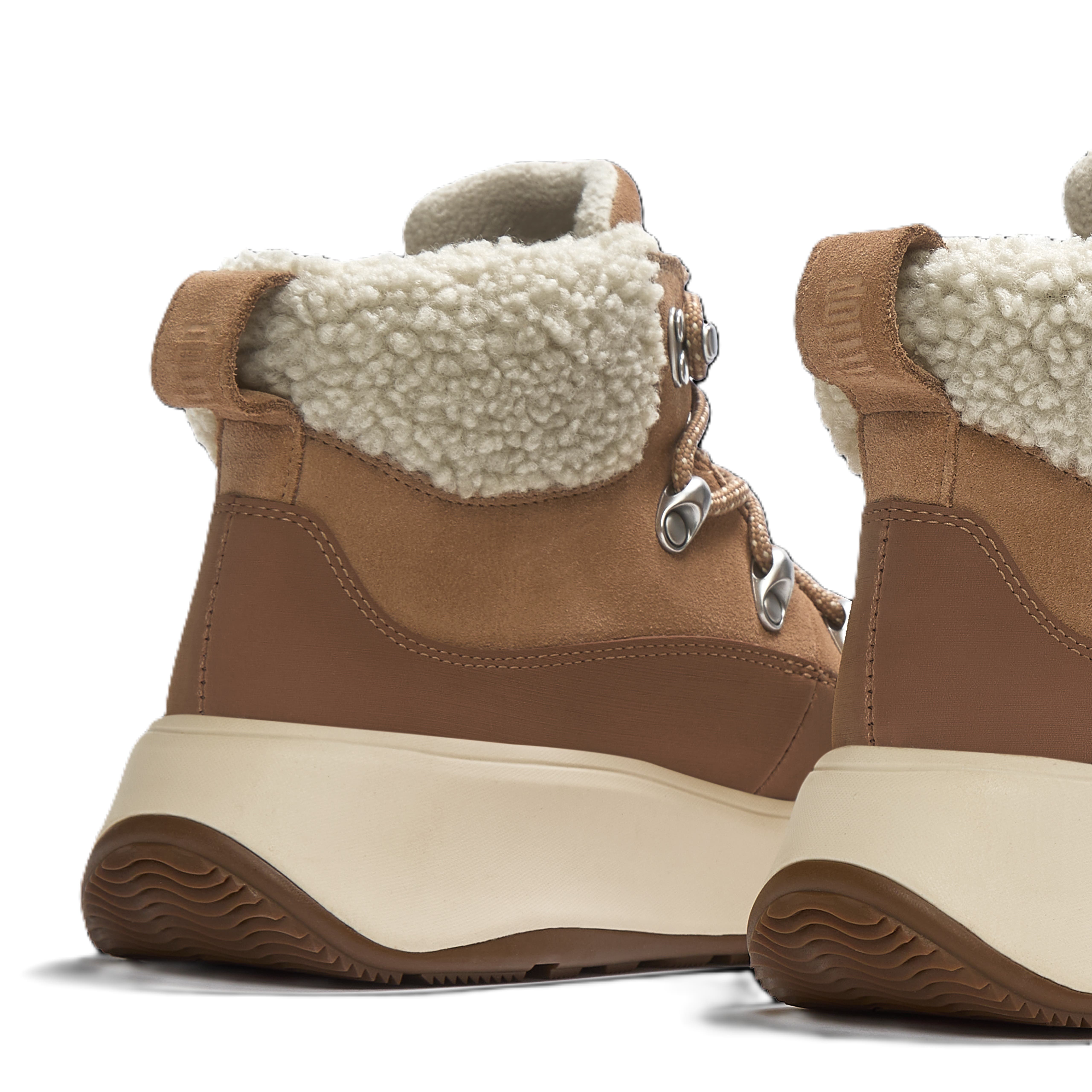 F Mode Teddy Collar Booties, Alternate, color, Desert Tan