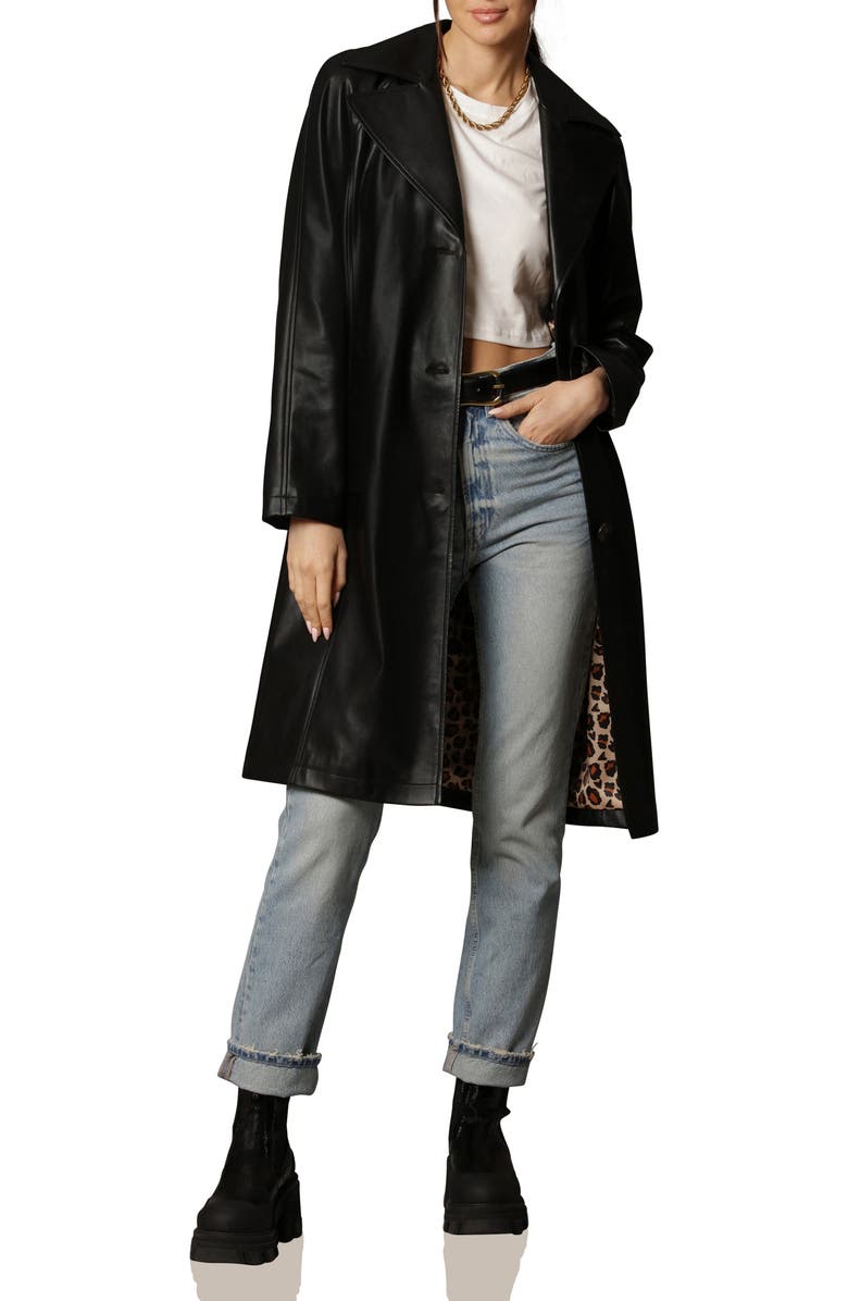 Avec Les Filles Faux Leather Topper Coat, Alternate, color,