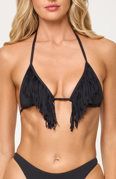 Sienna Fringe Triangle Bikini Top