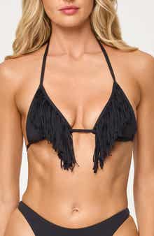 LSPACE Sienna Fringe Triangle Bikini Top