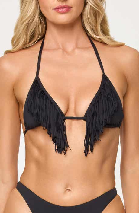 LSPACE Sienna Fringe Triangle Bikini Top