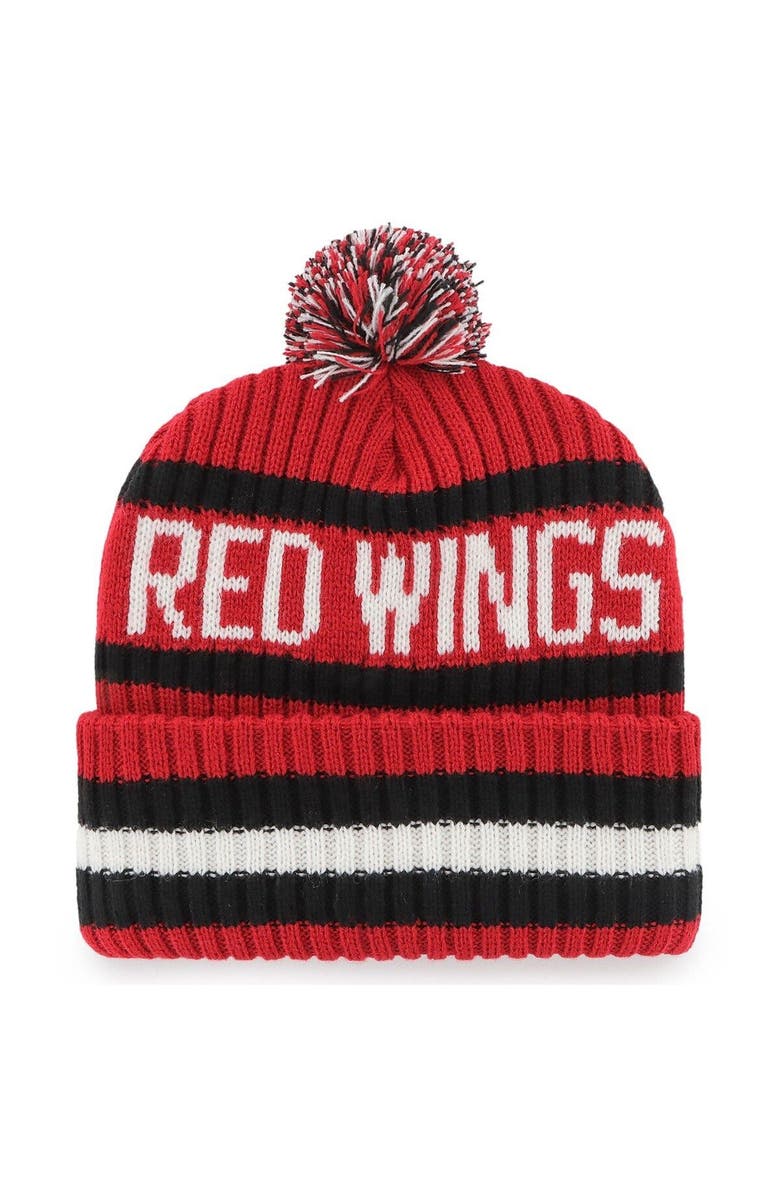 '47 Men's '47 Red Detroit Red Wings Bering Cuffed Knit Hat with Pom, Alternate, color, Red