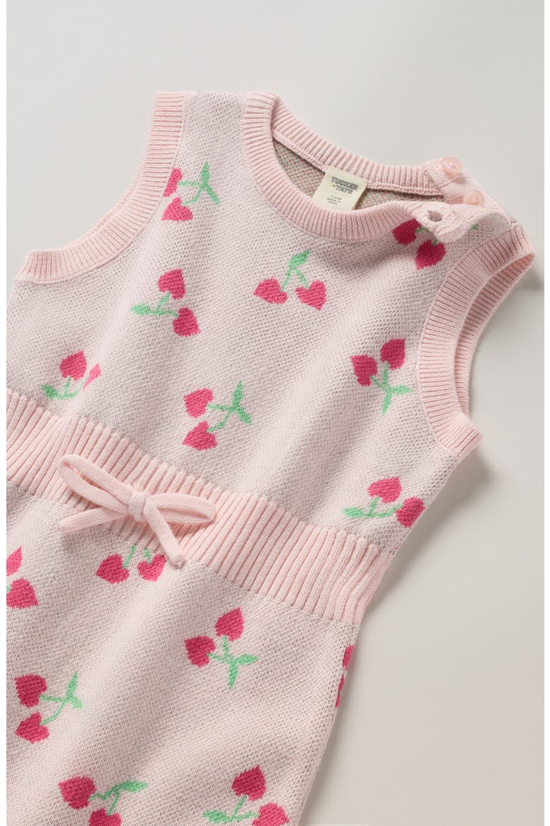 Ribbed Waist Cotton Romper, Alternate, color, PINK BALM CHERRY HEARTS