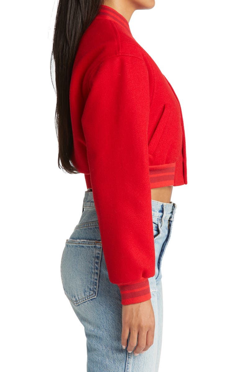 AZALEA WANG Crop Bomber Jacket, Alternate, color,