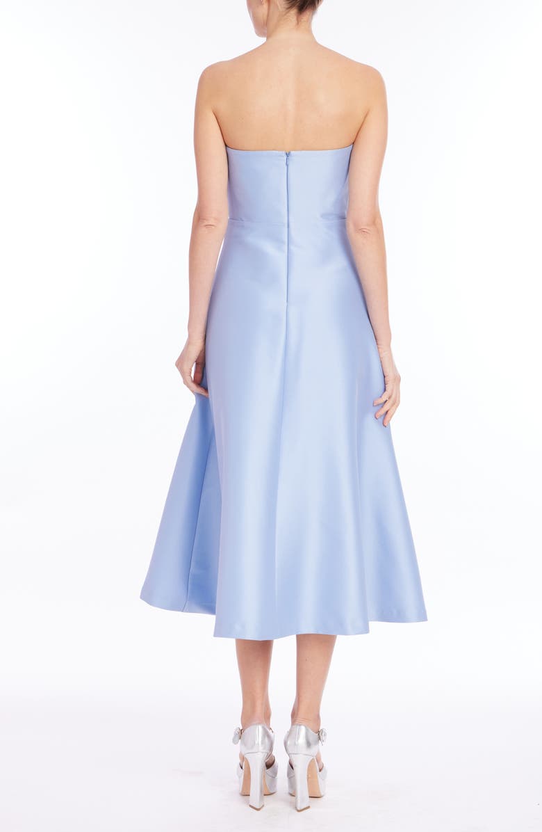 Badgley Mischka Collection Floral Appliqué Fit & Flare Party Dress, Alternate, color, Periwinkle