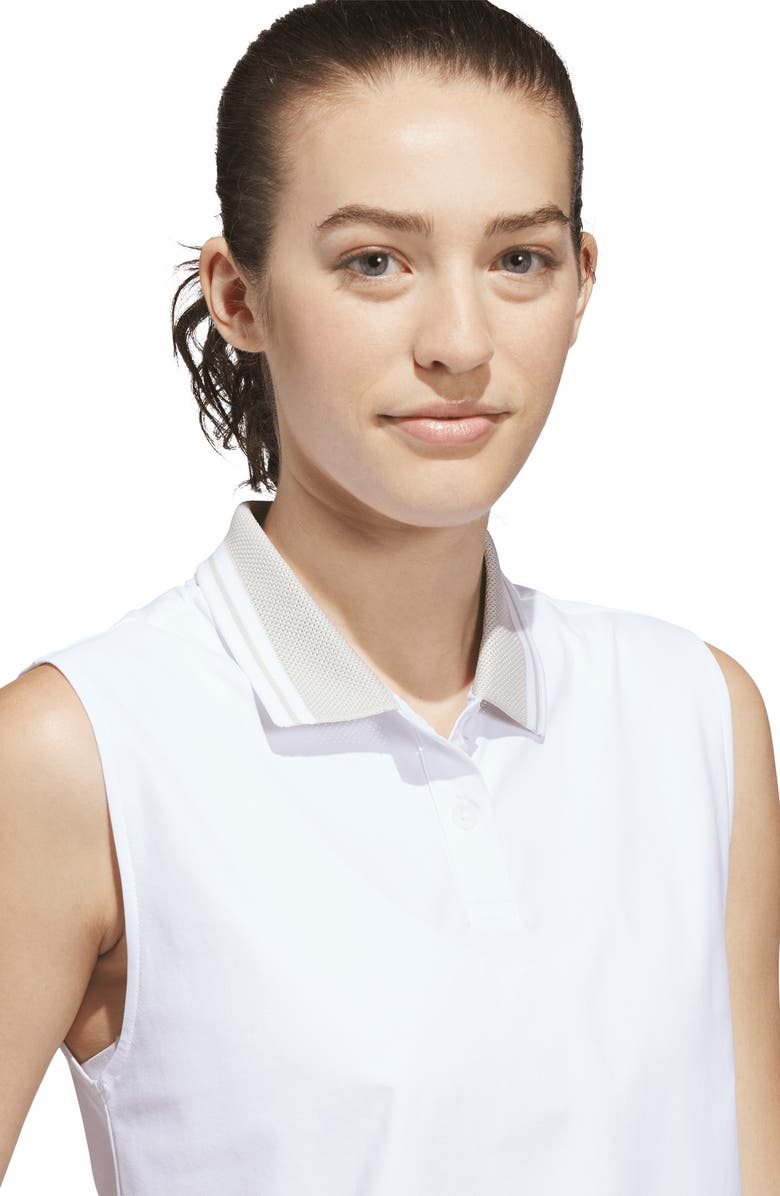 adidas Performance Sleeveless Polo, Alternate, color, White/ Beige
