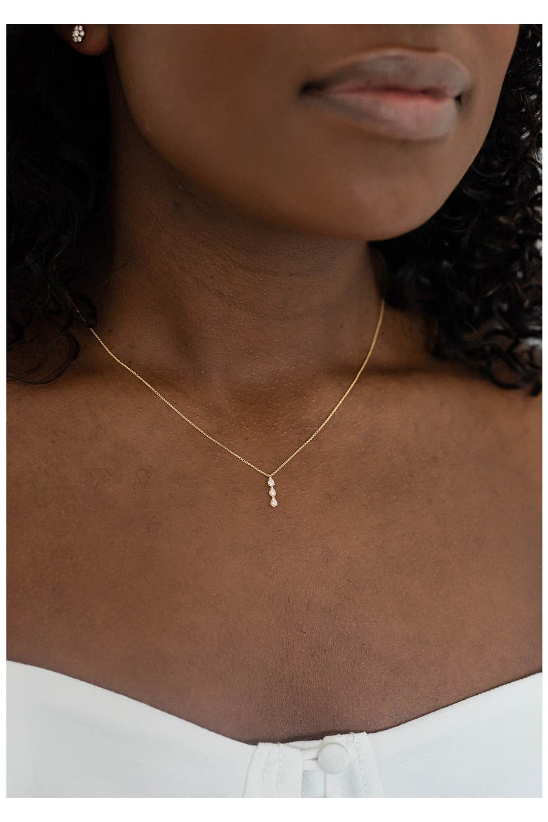 Sophia Ryan Triple Diamond Drop Necklace, Alternate, color, YELLOW GOLD