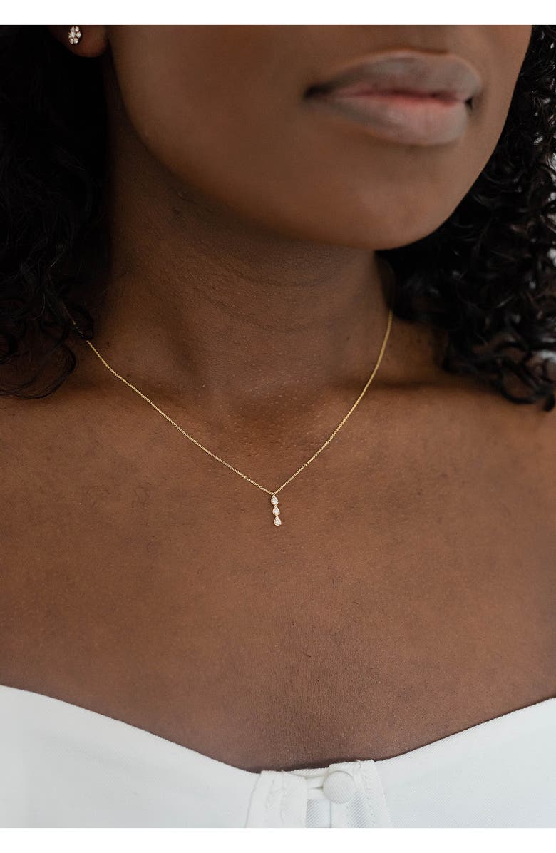 Dana Rebecca Designs Sophia Ryan Triple Diamond Drop Necklace, Alternate, color, Yellow Gold