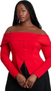 ELOQUII Fold Over Top With Front Button Detail