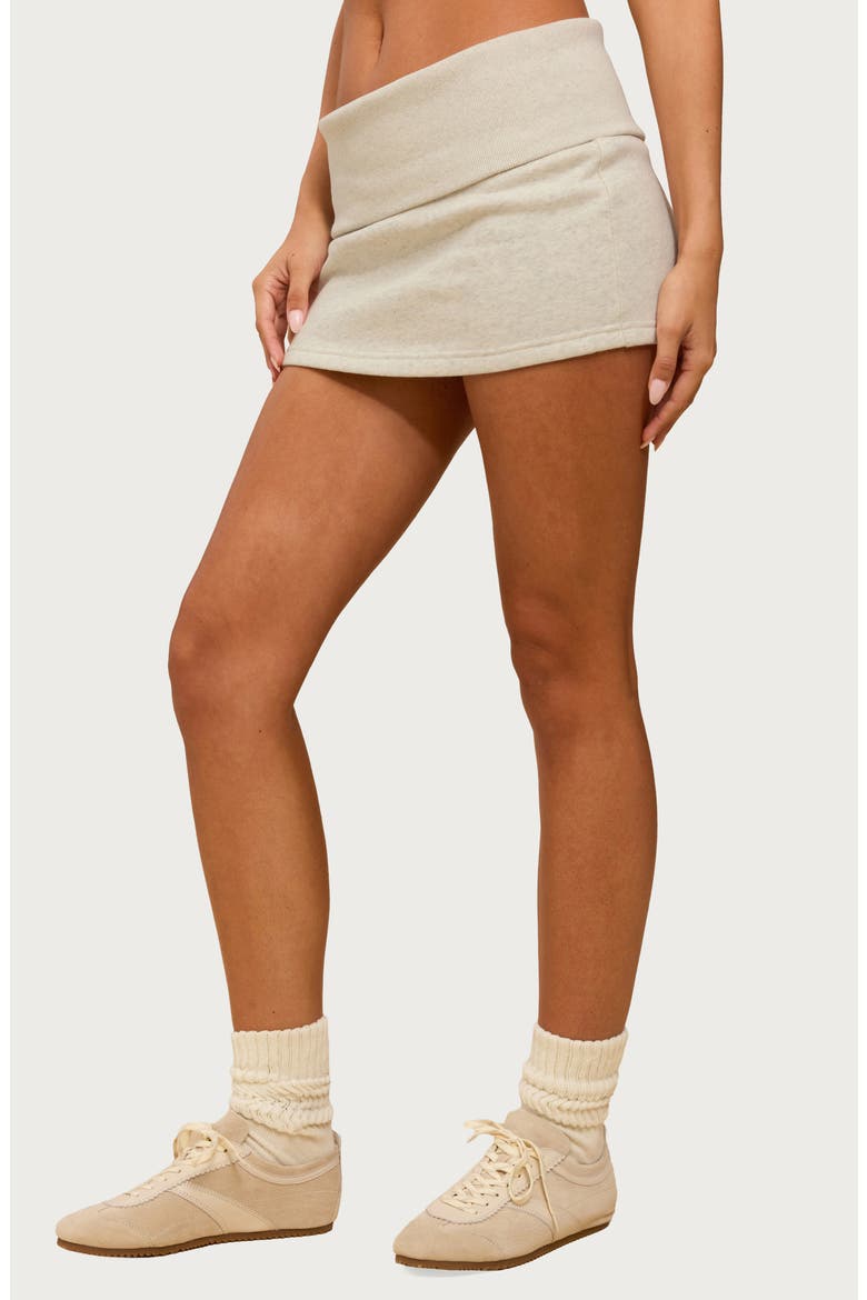 Nayel Foldover Fleece Miniskirt, Alternate, color, GRAY-MELANGE