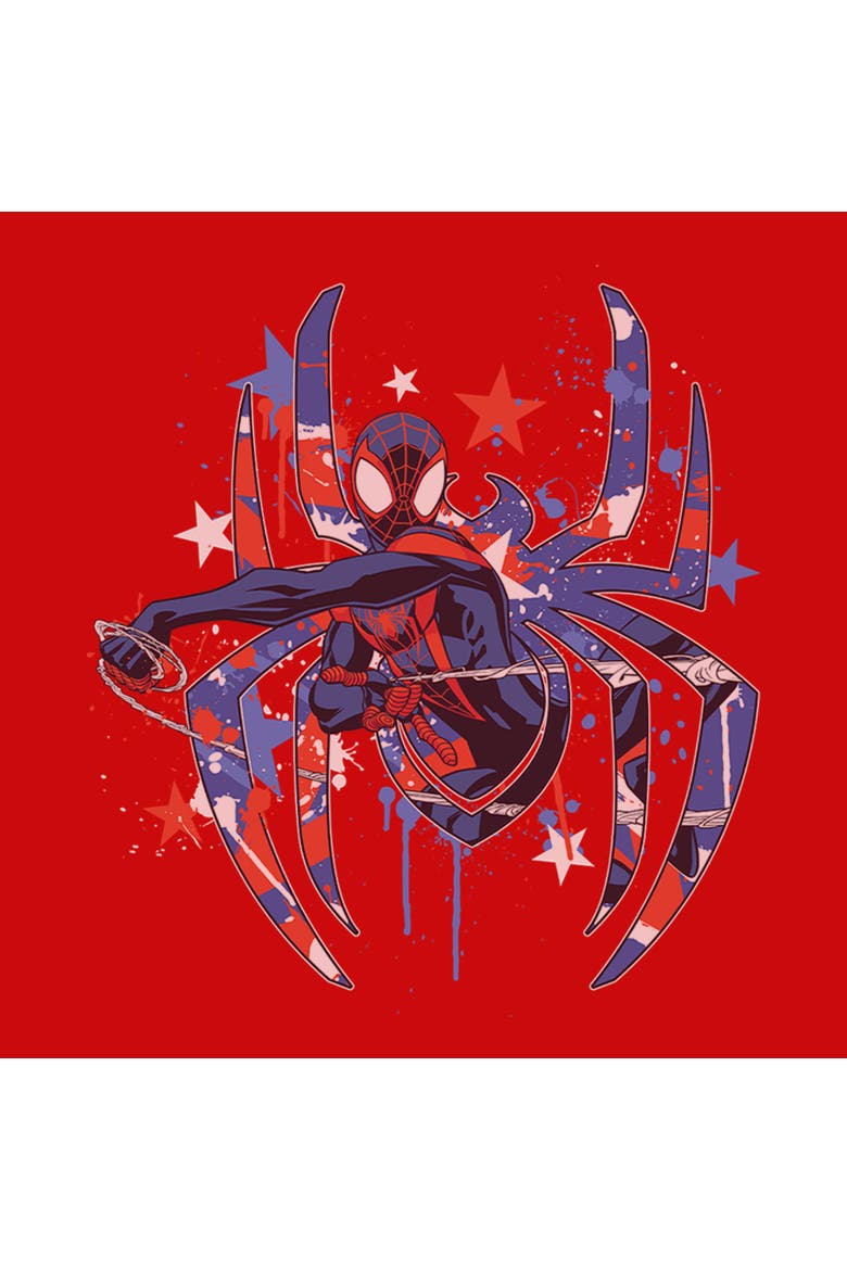 Boys' Patriotic Spider Logo T-Shirt, Alternate, color, Red