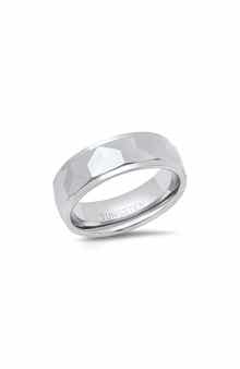 HMY JEWELRY Men's Faceted Tungsten Ring