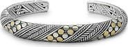SAMUEL B. 18K Yellow Gold & Sterling Silver Filigree Design Bangle