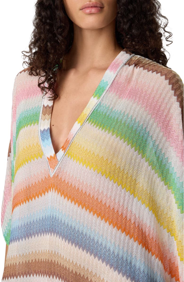 Missoni Long Caftan Cover-up With Dégradé Zigzag Motif, Alternate, color, Multicoloured