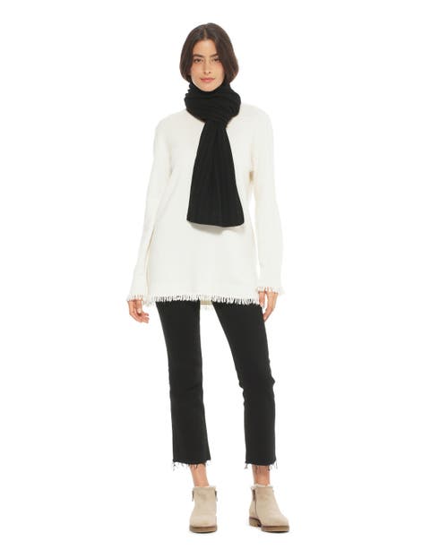 Monticelli Cashmere Pure Cashmere Plush-ribbed Scarf In Black