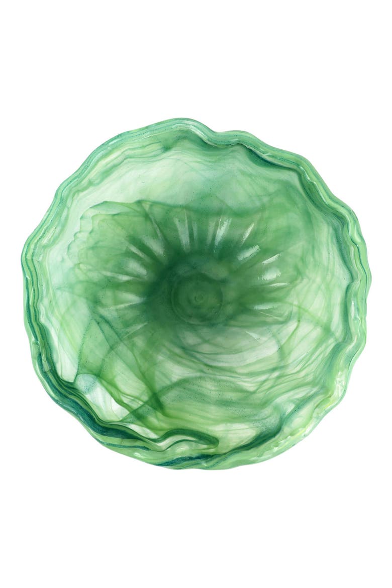 Onda Green Glass Small Bowl, Alternate, color, GREEN