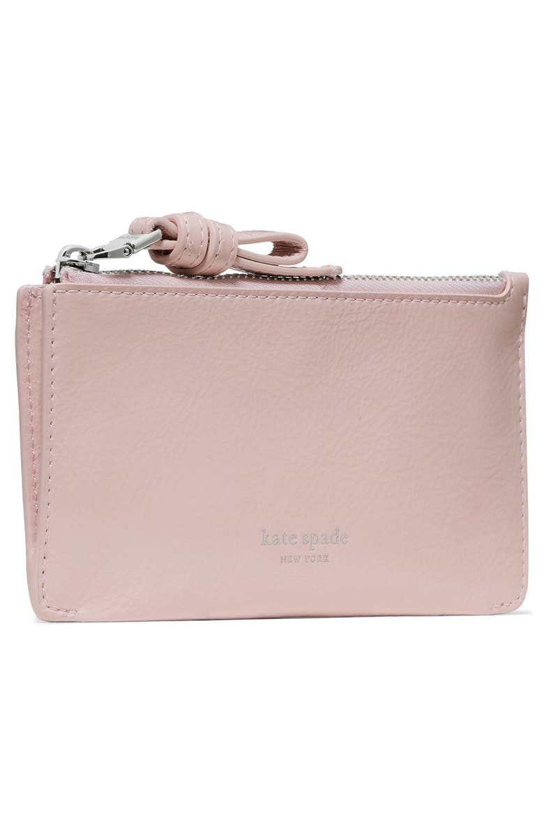 Kate Spade New York loop glazed leather card case, Alternate, color, Morning Beach