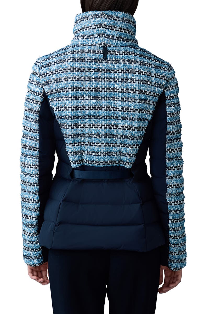 Mackage Evita Tweed & 750 Fill Power Quilted Down Short Jacket, Alternate, color, Sky Blue Multi