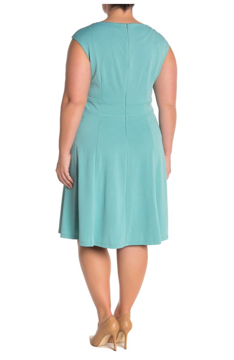 London Times Ottoman Tie Waist FIt & Flare Dress, Alternate, color, 