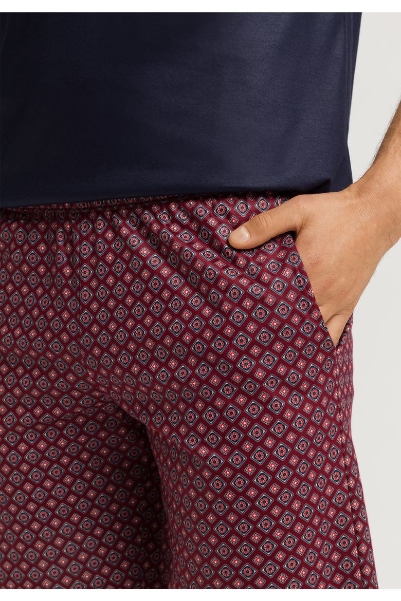Night And Day Crew Neck Cotton Pajama Set, Alternate, color, Red Gems Print