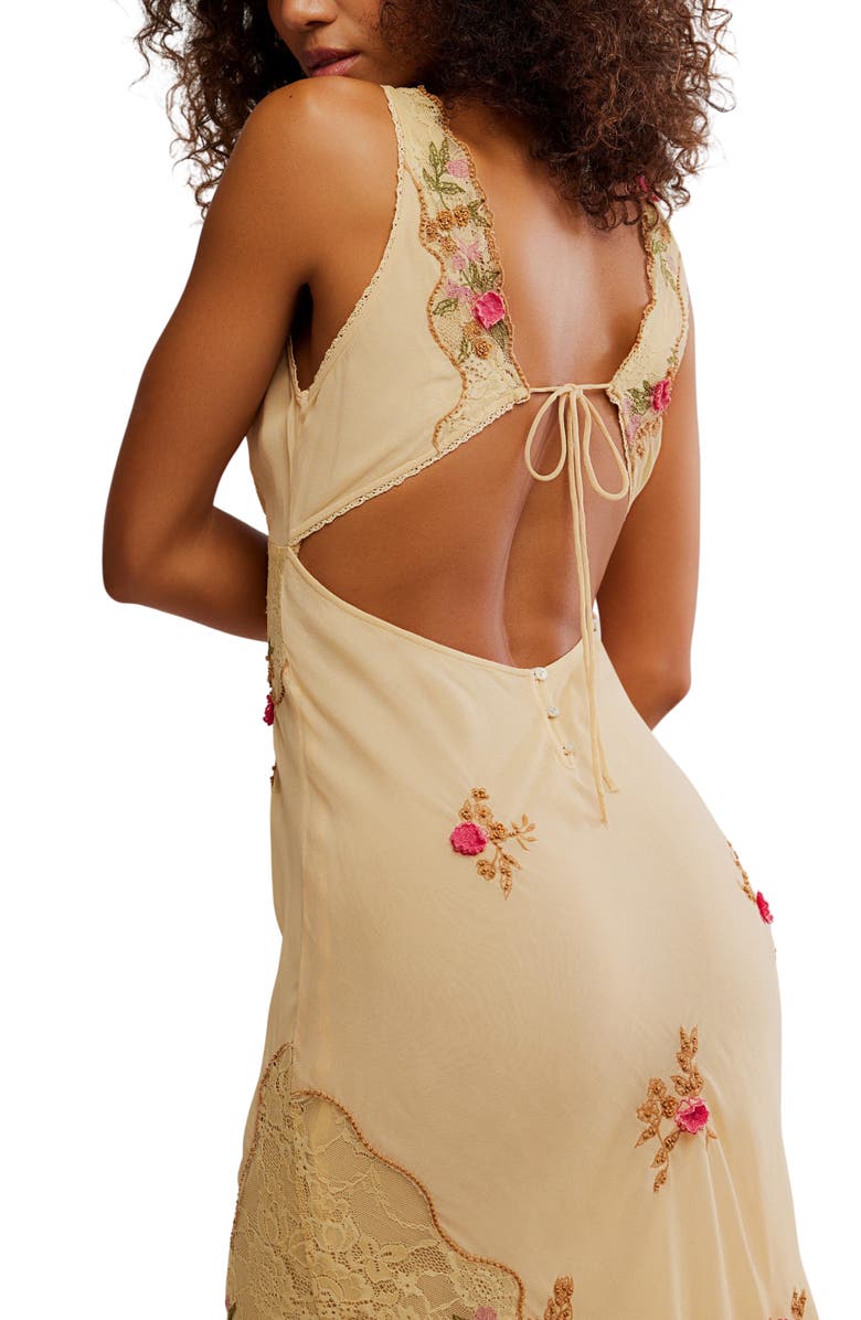 Free People Meet Again Midi Dress, Alternate, color, Beige