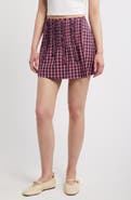 Damson Madder Glinda Checked Ruffled Miniskirt