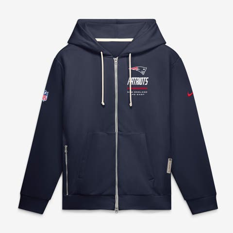 Men's Nike Navy New England Patriots Sideline Standard Issue Quarterback Scramble Dri-FIT Full-Zip Hoodie