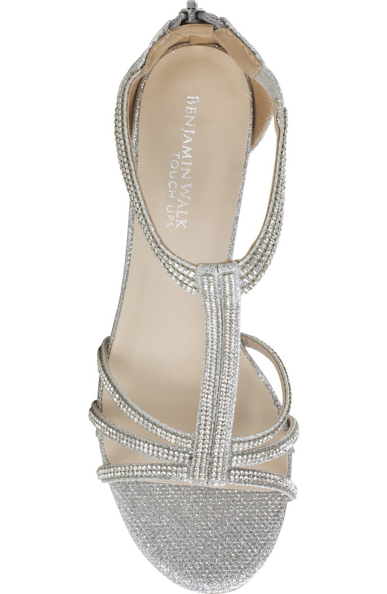 Touch Ups Gabriella Shimmer Rhinestone Sandal, Alternate, color, Silver