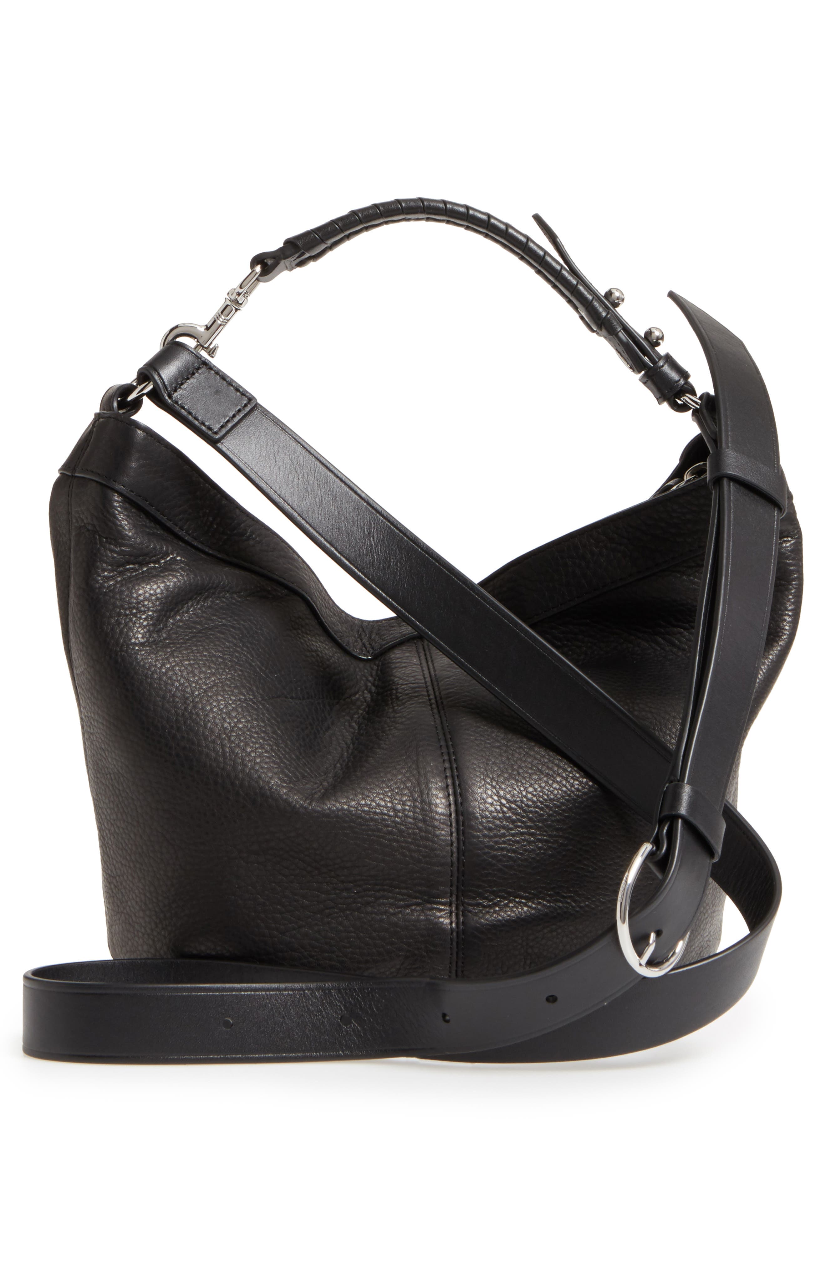 AllSaints Fetch Leather Crossbody Bag, Alternate, color, 