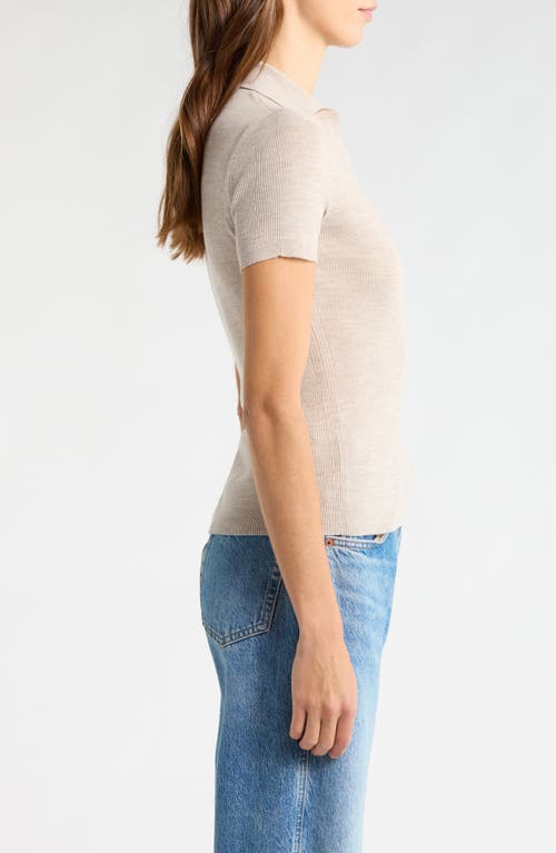 Max Mara Albero Virgin Wool Blend Rib Polo Sweater In Multi