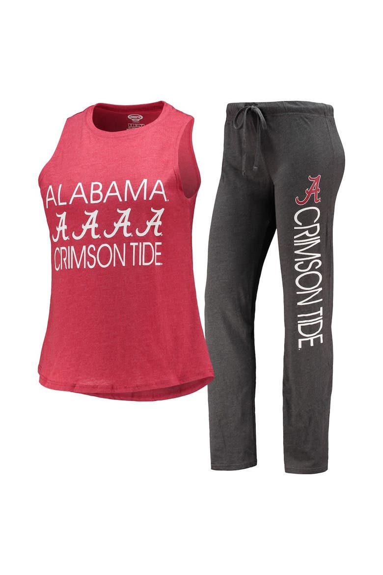 Women's Concepts Sport Charcoal/Crimson Alabama Crimson Tide Tank Top & Pants Sleep Set, Main, color, Charcoal