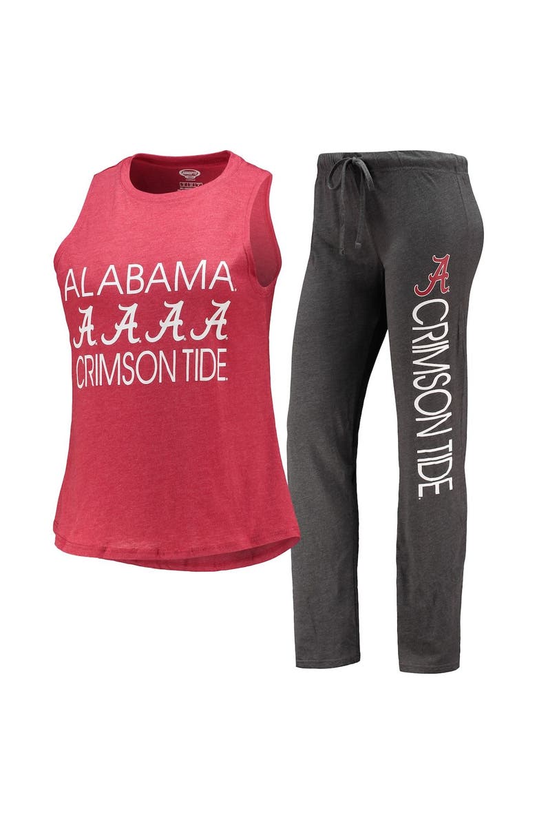CONCEPTS SPORT Women's Concepts Sport Charcoal/Crimson Alabama Crimson Tide Tank Top & Pants Sleep Set, Main, color, Charcoal
