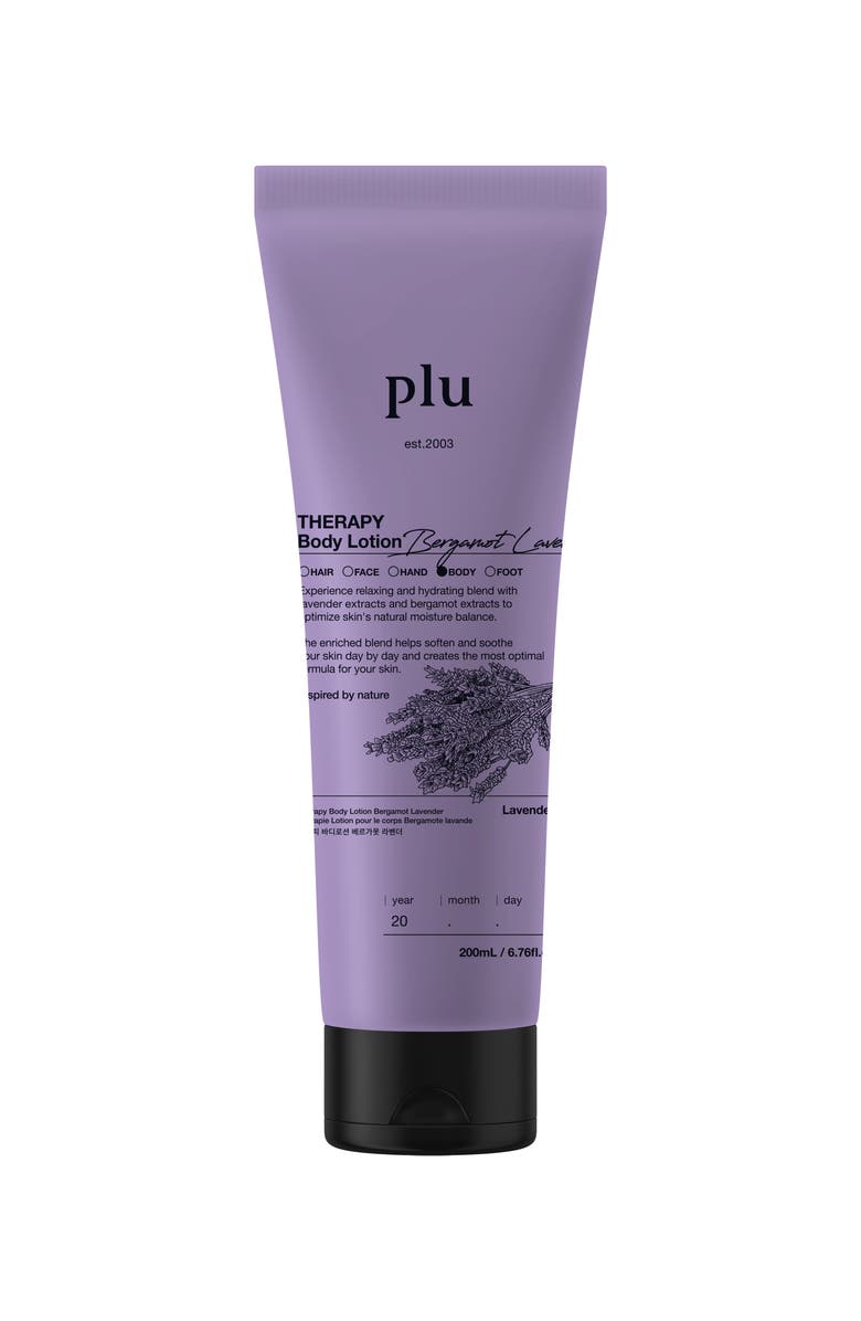 Plu Therapy Body Lotion Bergamot Lavender, Main, color, NO COLOR