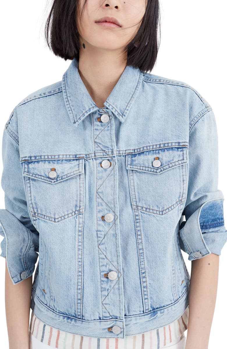 Madewell The Boxy Crop Jean Jacket, Main, color,