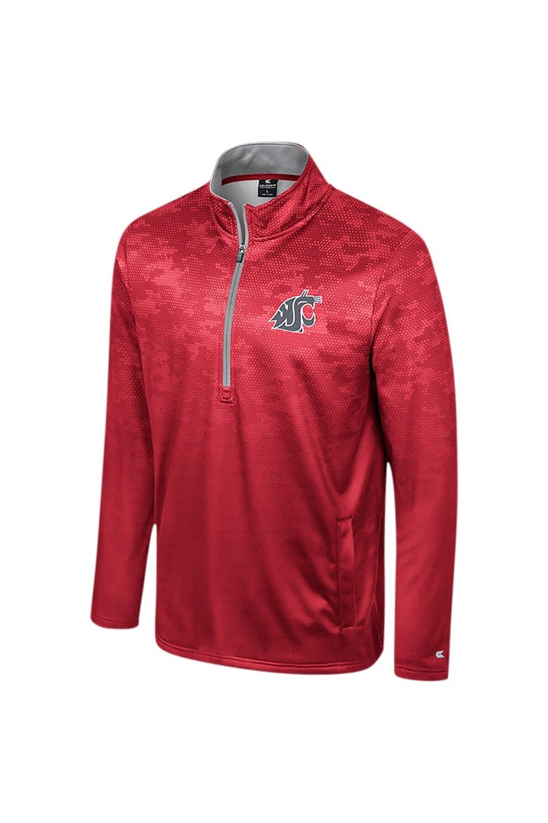 Men's Colosseum Crimson Washington State Cougars The Machine Half-Zip Jacket, Alternate, color, Crimson