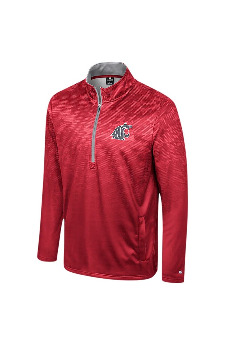 COLOSSEUM Men's Colosseum Crimson Washington State Cougars The Machine Half-Zip Jacket, Alternate, color, Crimson