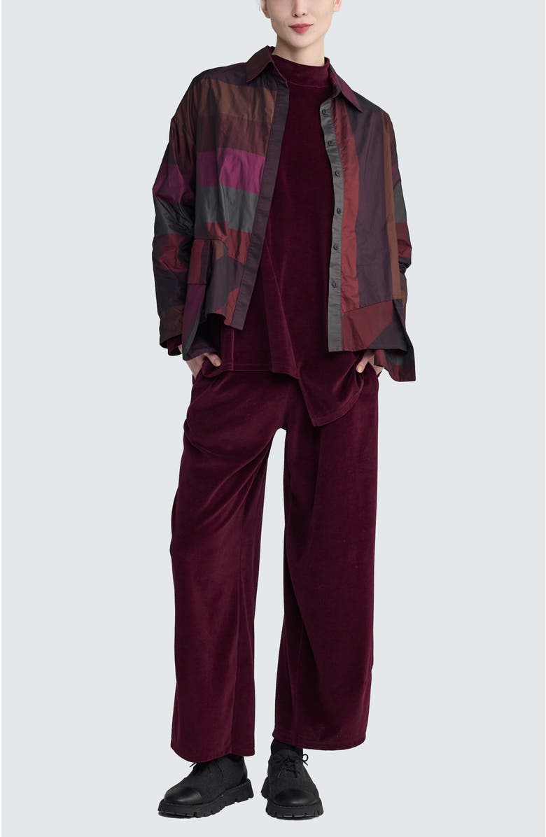 LUUKAA Vivienne Asymmetrical Shirt, Alternate, color, Dark Scarlet