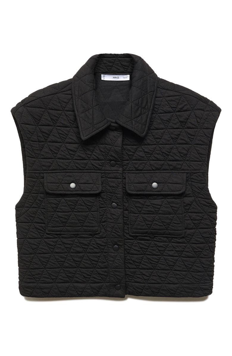 MANGO Quilted Crop Vest, Alternate, color, 
