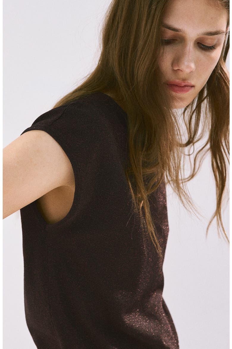BOAT-NECK KNITTED TOP, Alternate, color, CHOCOLATE